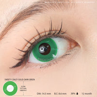 Sweety Crazy Solid Dark Green (1 lens/pack)-Crazy Contacts-UNIQSO EU