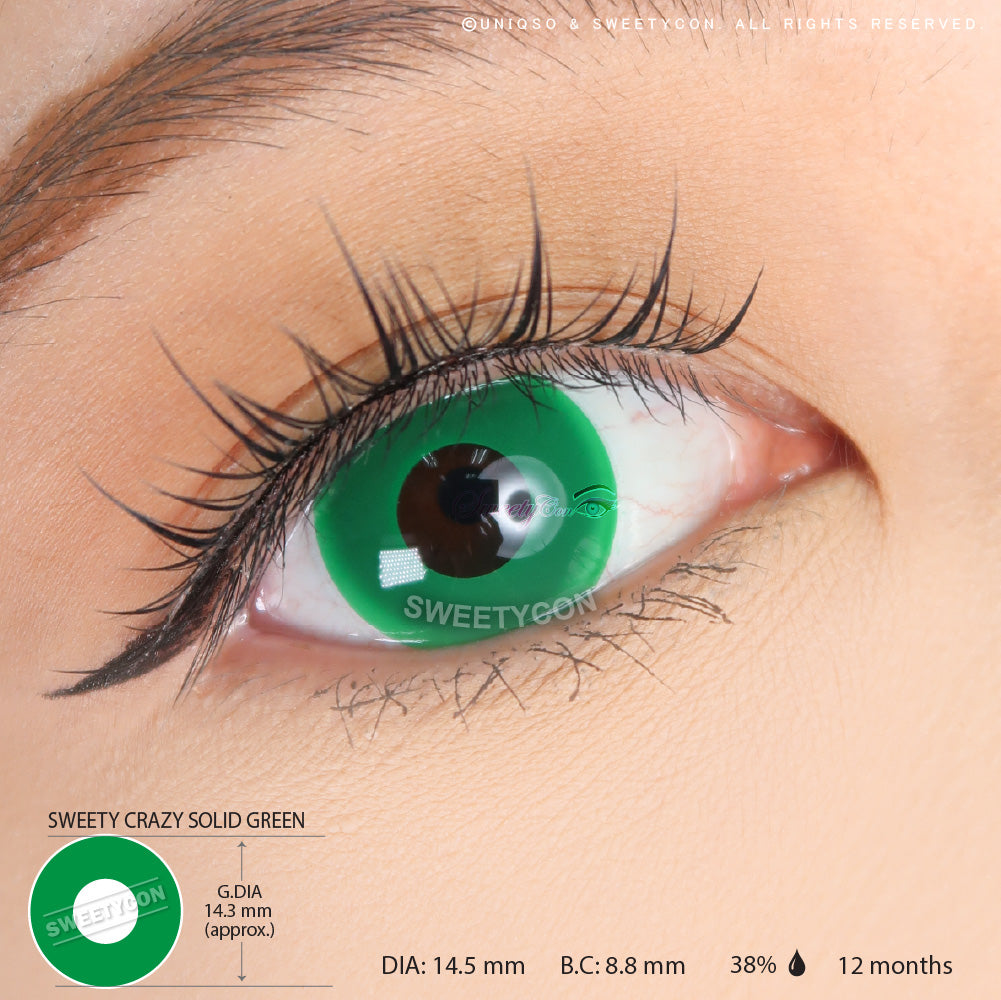 Sweety Crazy Solid Green (1 lens/pack)-Crazy Contacts-UNIQSO EU