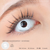Sweety Crazy Solid White/Whiteout - 1 Day Disposable (1 lens/pack)-Crazy Contacts-UNIQSO EU