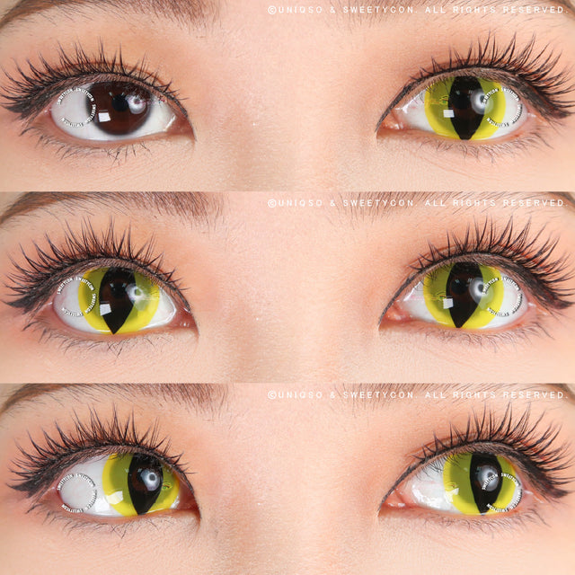 Sweety Crazy UV Yellow Cat (1 lens/pack)-Crazy Contacts-UNIQSO EU