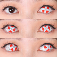 Sweety Crazy White Cross Red Eye (1 lens/pack)-Crazy Contacts-UNIQSO EU