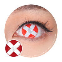 Sweety Crazy White Cross Red Eye (1 lens/pack)-Crazy Contacts-UNIQSO EU