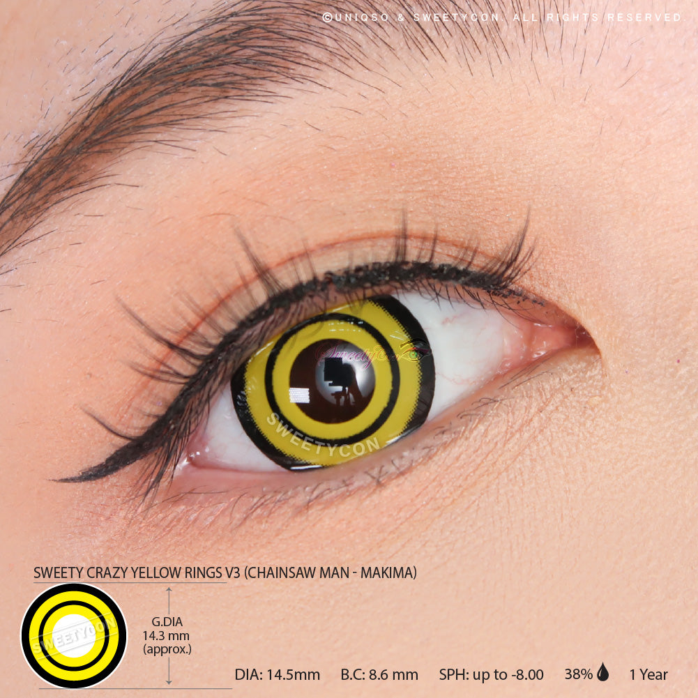 Sweety Crazy Yellow Rings V3 (1 lens/pack)-Crazy Contacts-UNIQSO EU