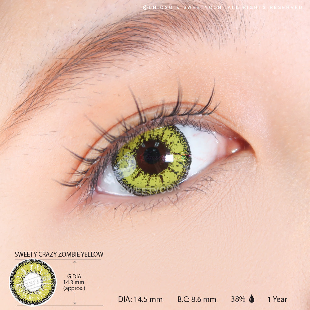 Sweety Crazy Zombie Yellow (1 lens/pack)-Crazy Contacts-UNIQSO EU