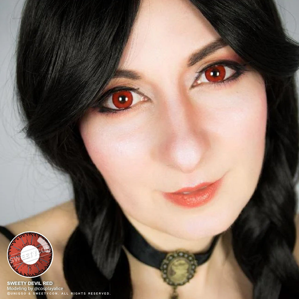 Sweety Devil Red (1 lens/pack)-Colored Contacts-UNIQSO EU
