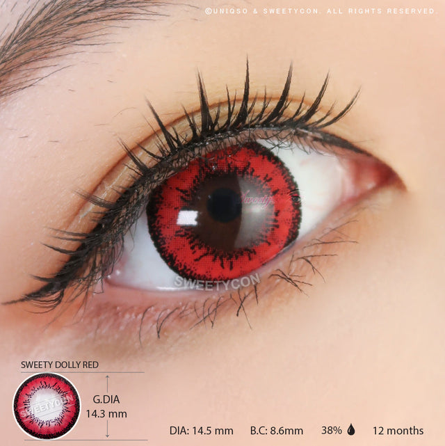 Sweety Dolly Red (1 lens/pack)-Colored Contacts-UNIQSO EU