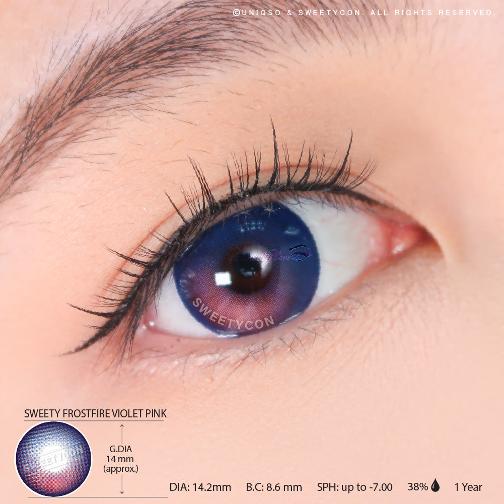 Sweety Frostfire Violet Pink (1 lens/pack)-Colored Contacts-UNIQSO EU