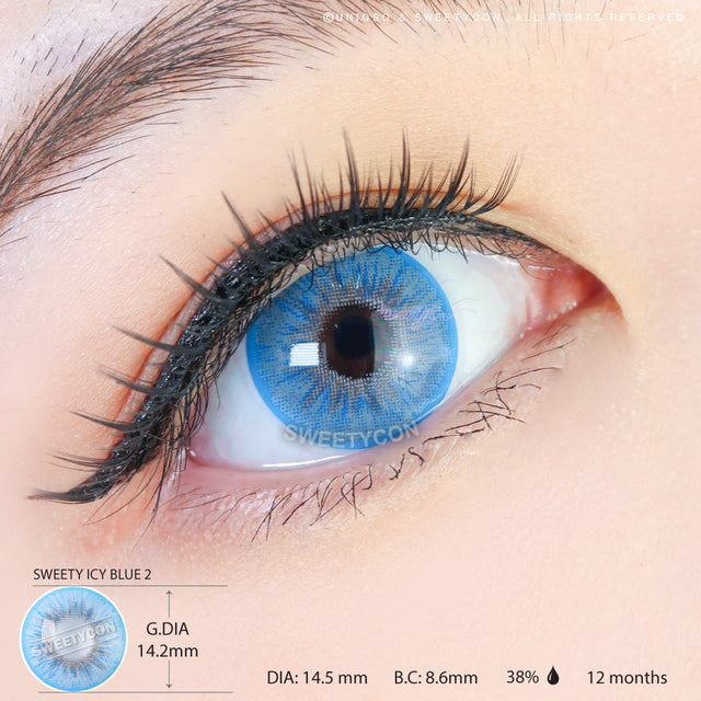 Sweety Icy 2 Blue (1 lens/pack)-Colored Contacts-UNIQSO EU