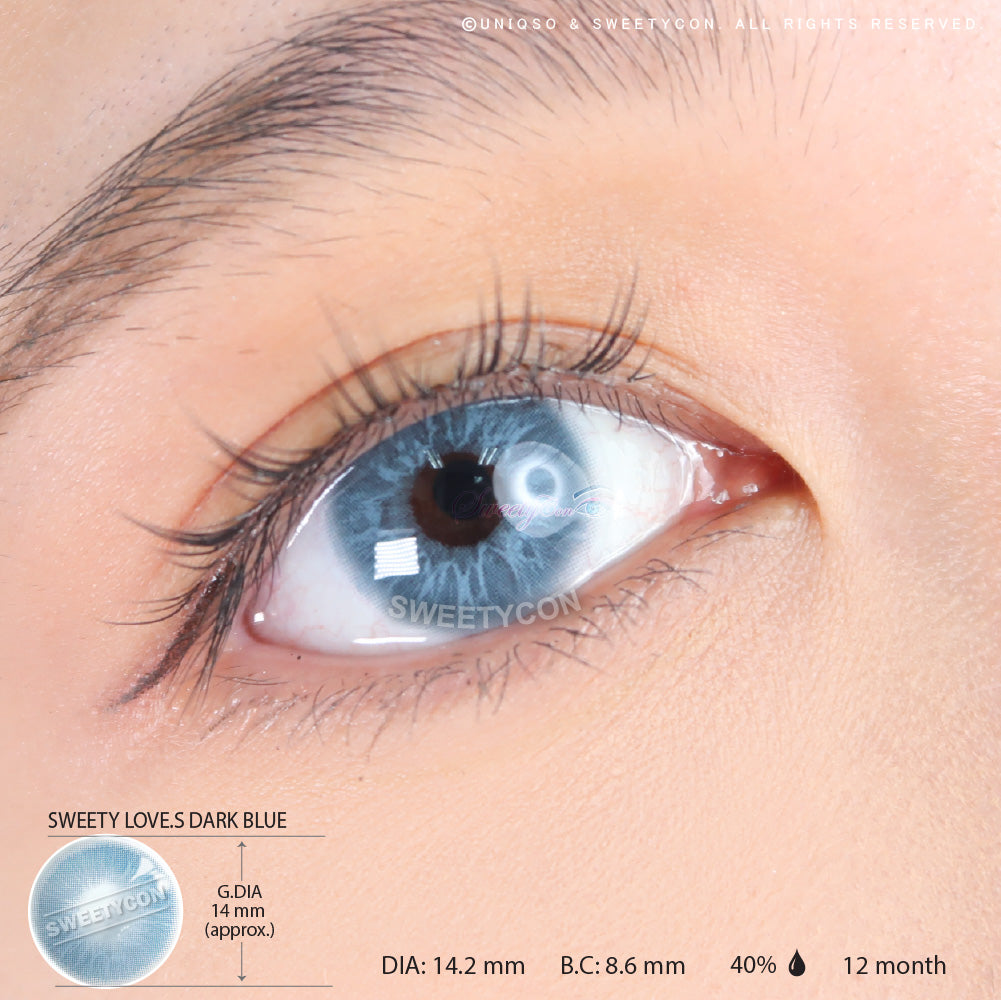 Sweety Love.S Dark Blue (1 lens/pack)-Colored Contacts-UNIQSO EU