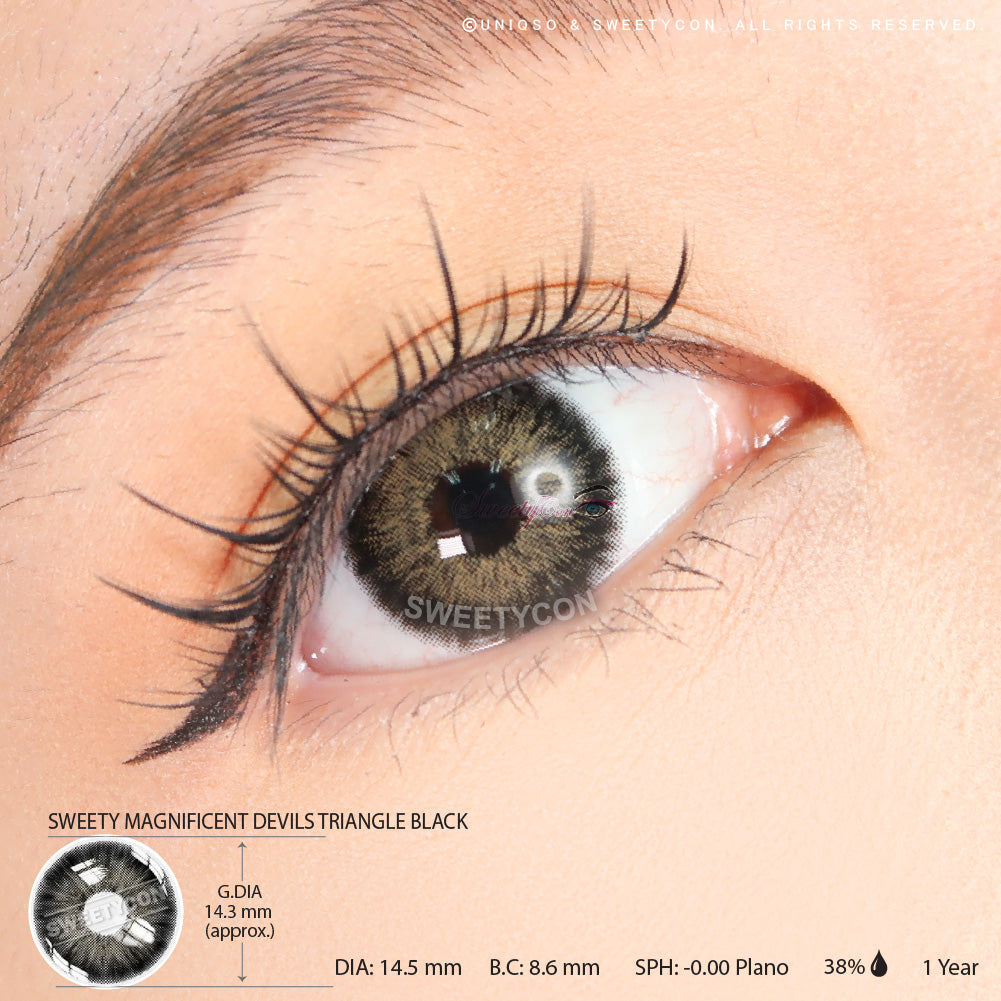 Sweety Magnificent Devils Triangle Black (1 lens/pack)-Colored Contacts-UNIQSO EU