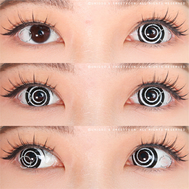 Sweety Mini Sclera Black Spiral (1 lens/pack)-Mini Sclera Contacts-UNIQSO EU