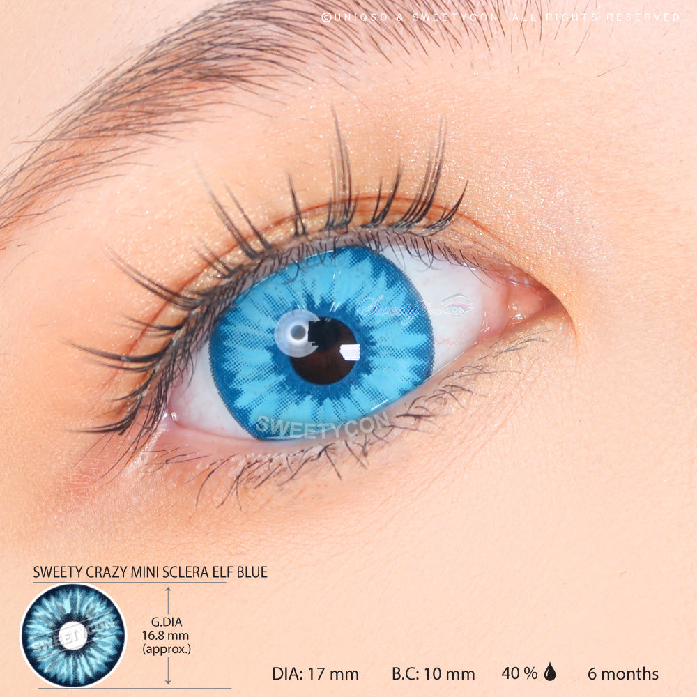 Sweety Mini Sclera Elf Blue (1 lens/pack)-Mini Sclera Contacts-UNIQSO EU