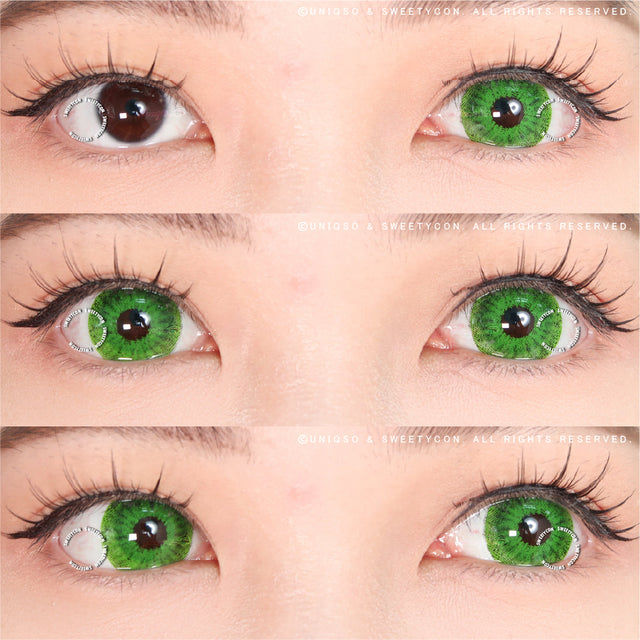Sweety Mini Sclera Green Devil (1 lens/pack)-Mini Sclera Contacts-UNIQSO EU