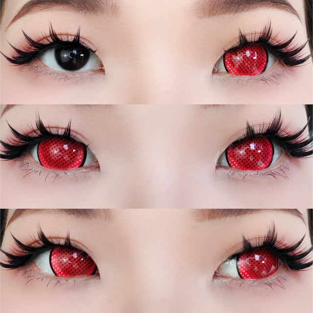 Sweety Mini Sclera Red Mesh Rim (1 lens/pack)-Mini Sclera Contacts-UNIQSO EU