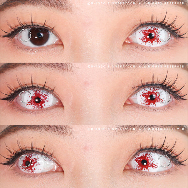 Sweety Mini Sclera Red Splash (1 lens/pack)-Mini Sclera Contacts-UNIQSO EU