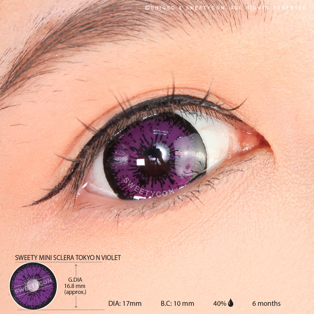 Sweety Mini Sclera Tokyo N Violet(1 lens/pack)-Mini Sclera Contacts-UNIQSO EU