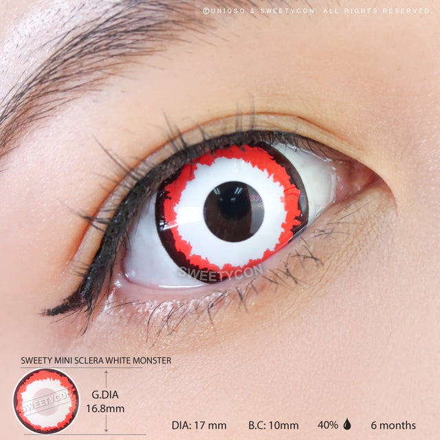 Sweety Mini Sclera White Monster (1 lens/pack)-Mini Sclera Contacts-UNIQSO EU