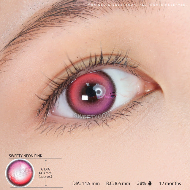 Sweety Neon Pink (1 lens/pack)-Colored Contacts-UNIQSO EU