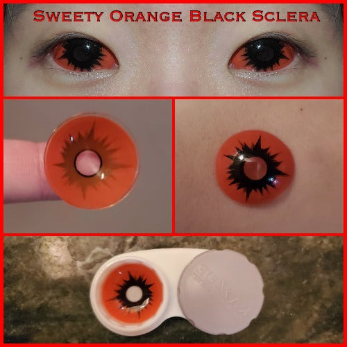 Sweety Orange Black Sclera Contacts (1 lens/pack)-Sclera Contacts-UNIQSO EU