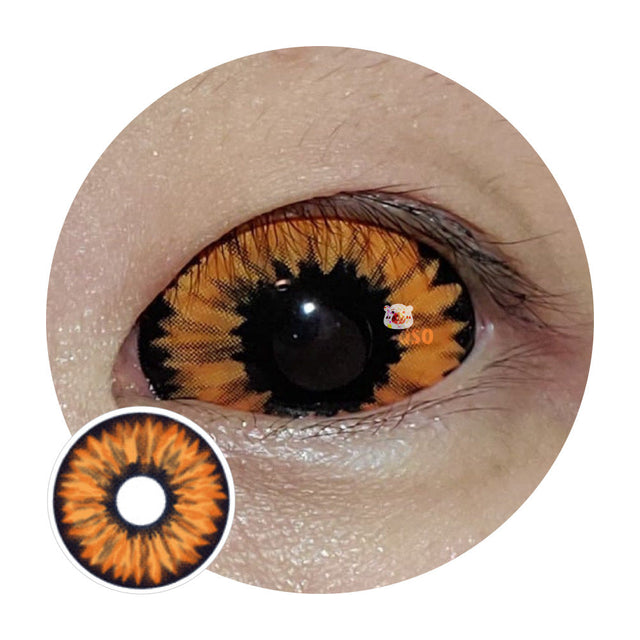 Sweety Orange Sclera Contacts - Orange Elf / Dark Phoenix (1 lens/pack)-Sclera Contacts-UNIQSO EU