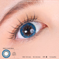 Sweety Poppy Blue (1 lens/pack)-Colored Contacts-UNIQSO EU