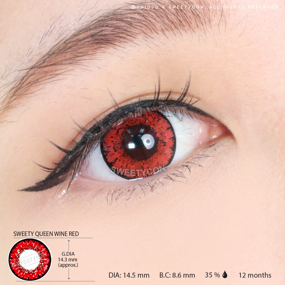 Sweety Queen Wine Red (1 lens/pack)-Colored Contacts-UNIQSO EU