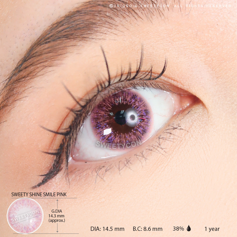Sweety Shine Smile Pink (1 lens/pack)-Colored Contacts-UNIQSO EU