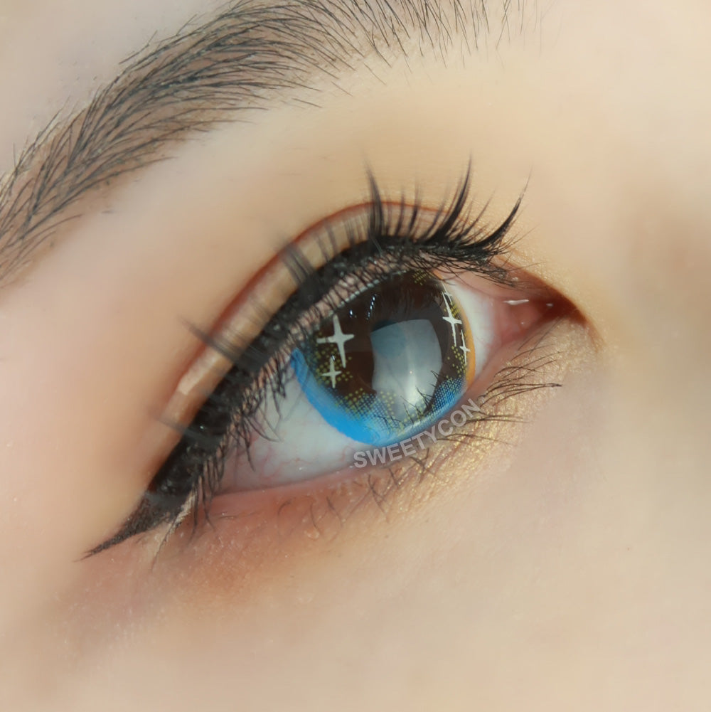 Sweety Shining Stars Blue (1 lens/pack)-Colored Contacts-UNIQSO EU
