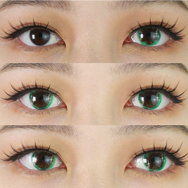 Sweety Shining Stars Green (1 lens/pack)-Colored Contacts-UNIQSO EU