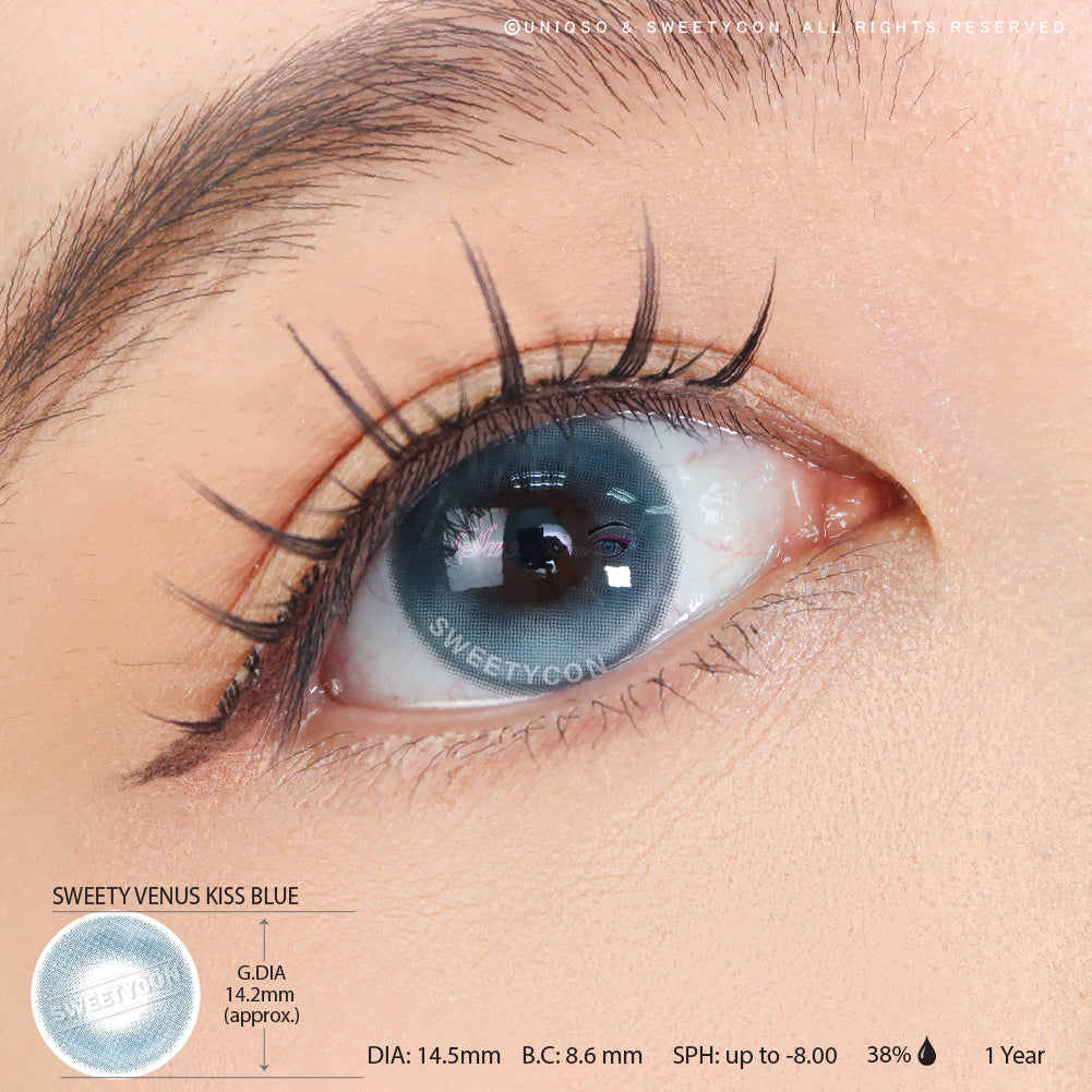 Sweety Venus Kiss Blue (1 lens/pack)-Colored Contacts-UNIQSO