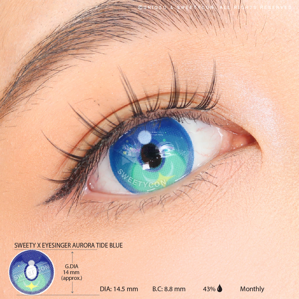 Sweety x Eyesinger Aurora Tide Blue (2 lenses/pack)-Colored Contacts-UNIQSO EU