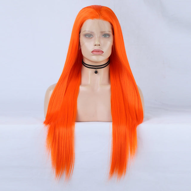 Swish Orange Front Lace Long Straight Wig-Lace Front Wig-UNIQSO EU