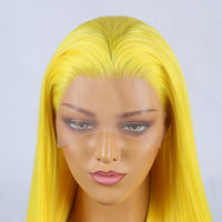 Tempting Yellow Front Lace Long Bangs-Lace Front Wig-UNIQSO EU