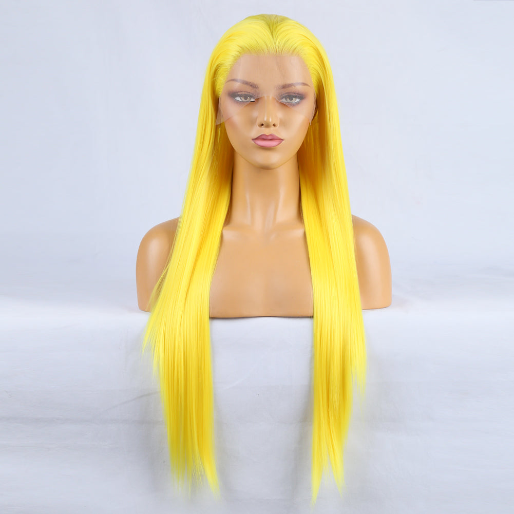 Tempting Yellow Front Lace Long Bangs-Lace Front Wig-UNIQSO EU