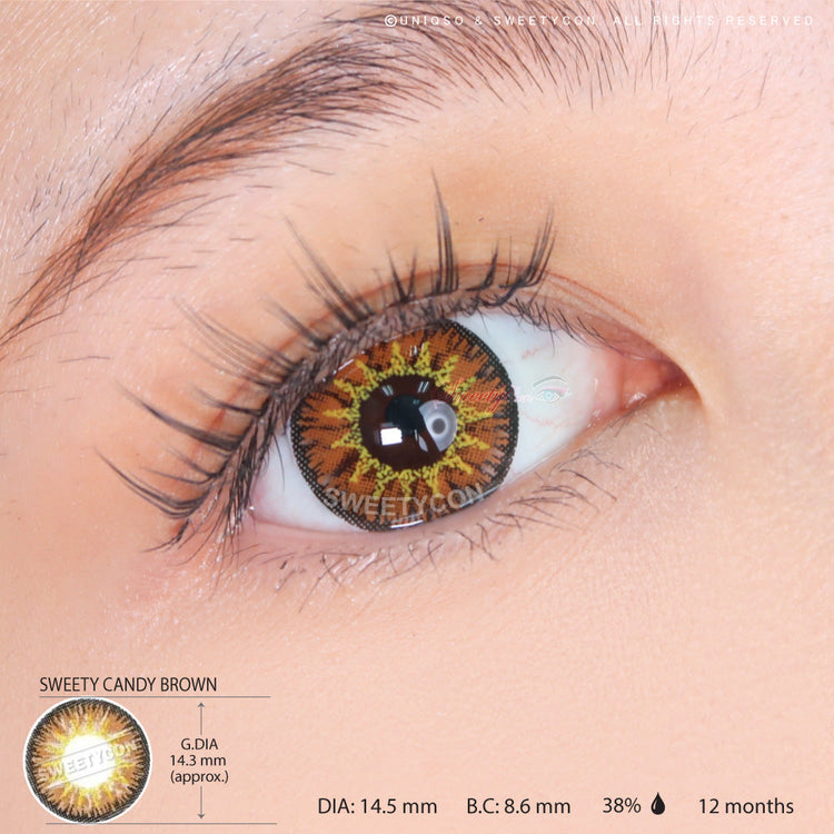 Sweety Candy Brown (1 lens/pack)-Colored Contacts-UNIQSO