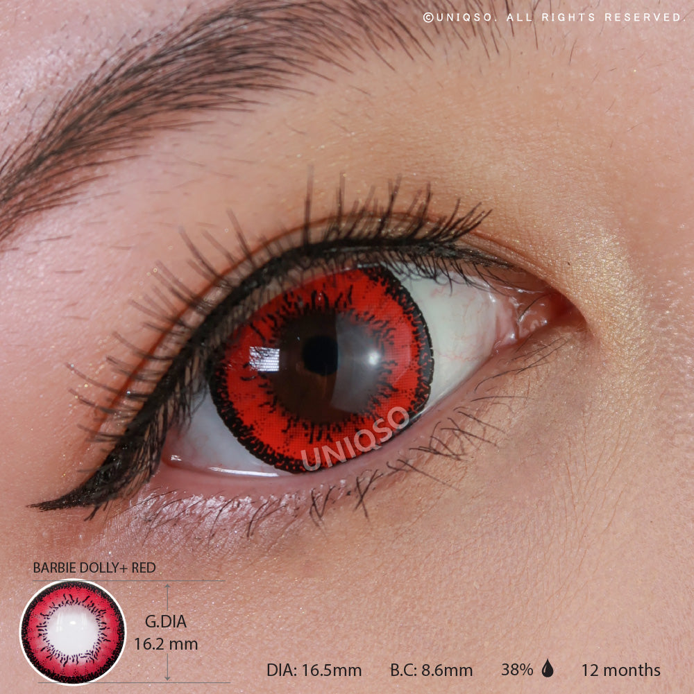 Western Eyes Dolly+ Red (1 lens/pack)-Colored Contacts-UNIQSO EU