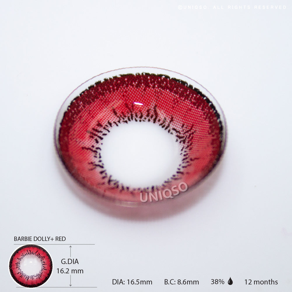 Western Eyes Dolly+ Red (1 lens/pack)-Colored Contacts-UNIQSO EU