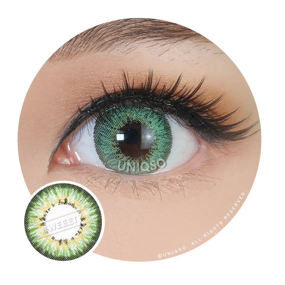 Western Eyes Puffy 3 Tones Green (1 lens/pack)-Colored Contacts-UNIQSO EU