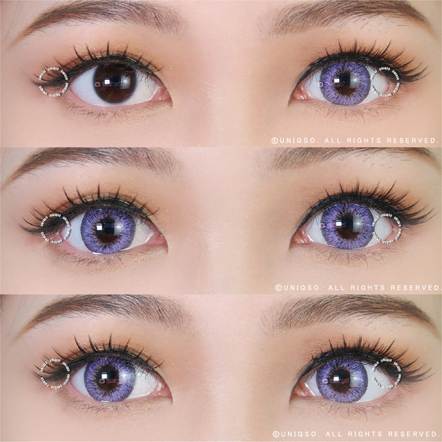 Western Eyes Puffy 3 Tones Violet (1 lens/pack)-Colored Contacts-UNIQSO EU