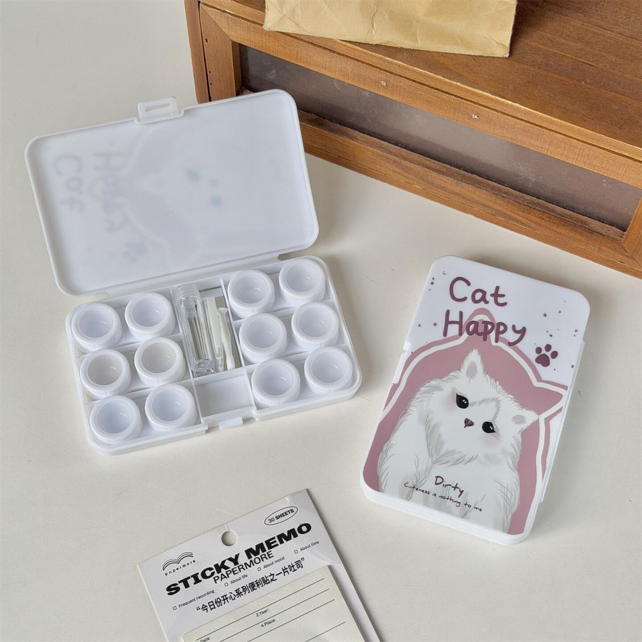 Lens Case Travel Kit - Happy Kitty-Lens Case-UNIQSO EU
