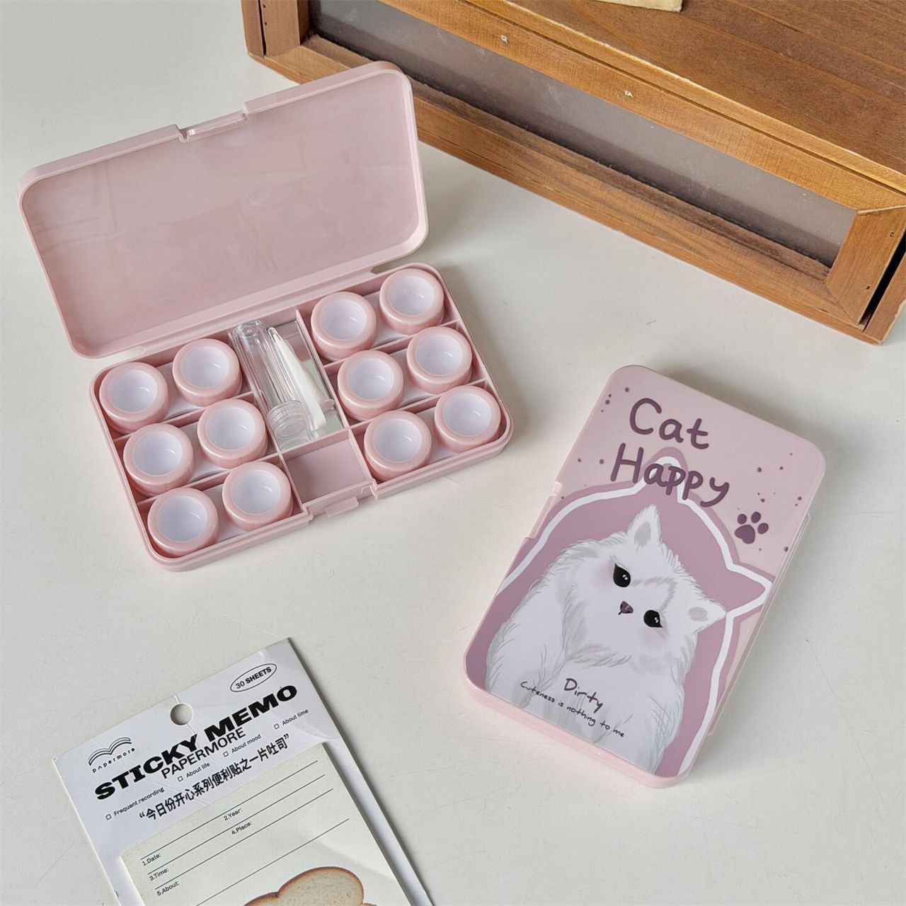 Lens Case Travel Kit - Happy Kitty-Lens Case-UNIQSO EU