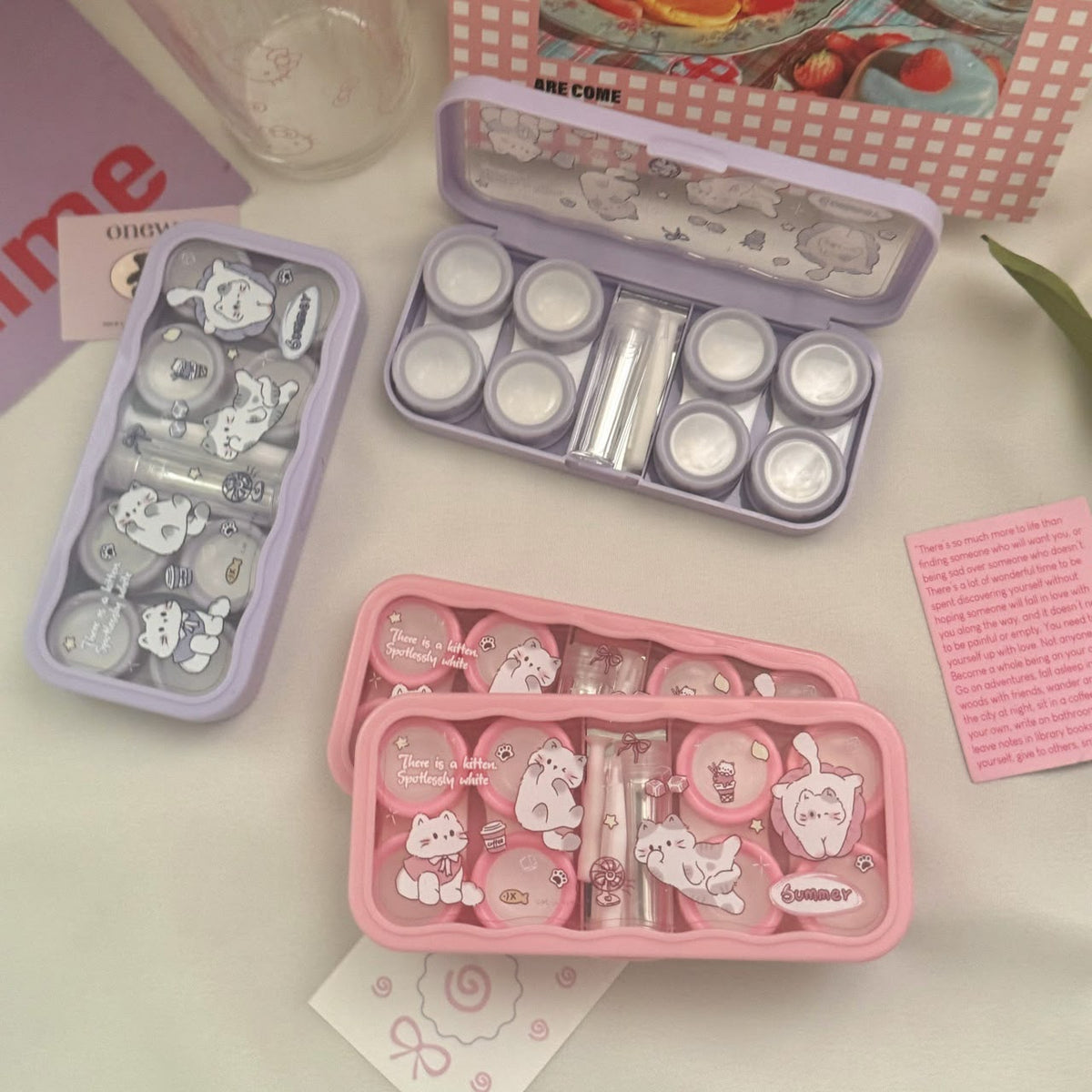 Lens Case Travel Kit - Sweet Kitty-Lens Case-UNIQSO EU