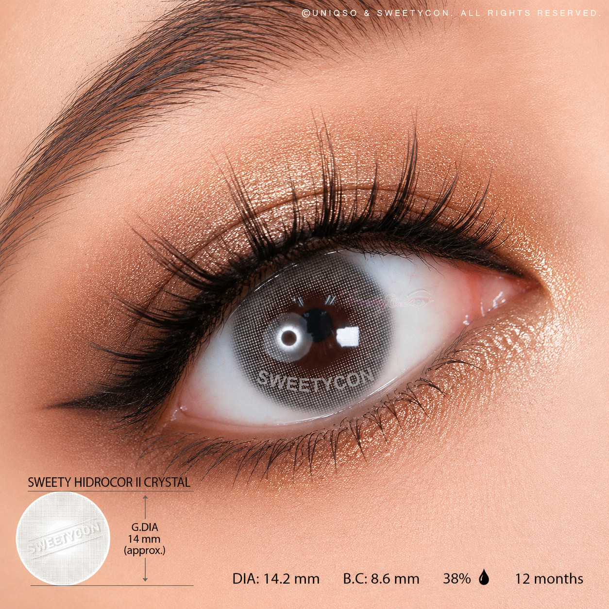 Sweety Hidrocor II Crystal (1 lens/pack)-Colored Contacts-UNIQSO EU