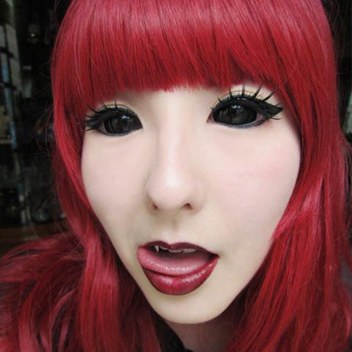 Kazzue Black Sclera Contacts Sabretooth/Blackout/Black with Prescription (1 lens/pack)-Sclera Contacts-UNIQSO