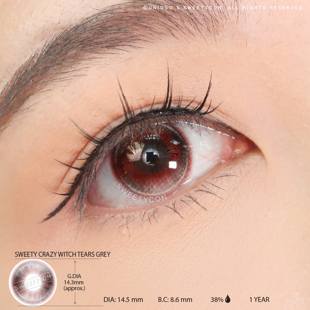 Sweety Crazy Witch Tears Grey (1 lens/pack)-Crazy Contacts-UNIQSO EU