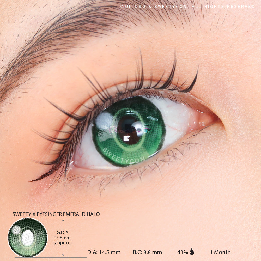 Sweety x Eyesinger Emerald Halo (2 lenses/pack)-Colored Contacts-UNIQSO EU