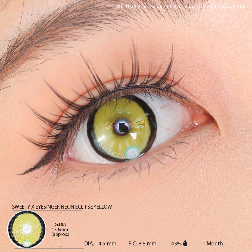 Sweety x Eyesinger Neon Eclipse Yellow (2 lenses/pack)-Colored Contacts-UNIQSO EU