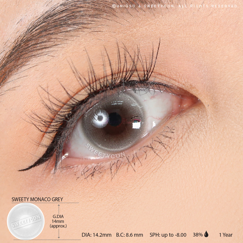 Sweety Monaco Grey (1 lens/pack)-Colored Contacts-UNIQSO EU