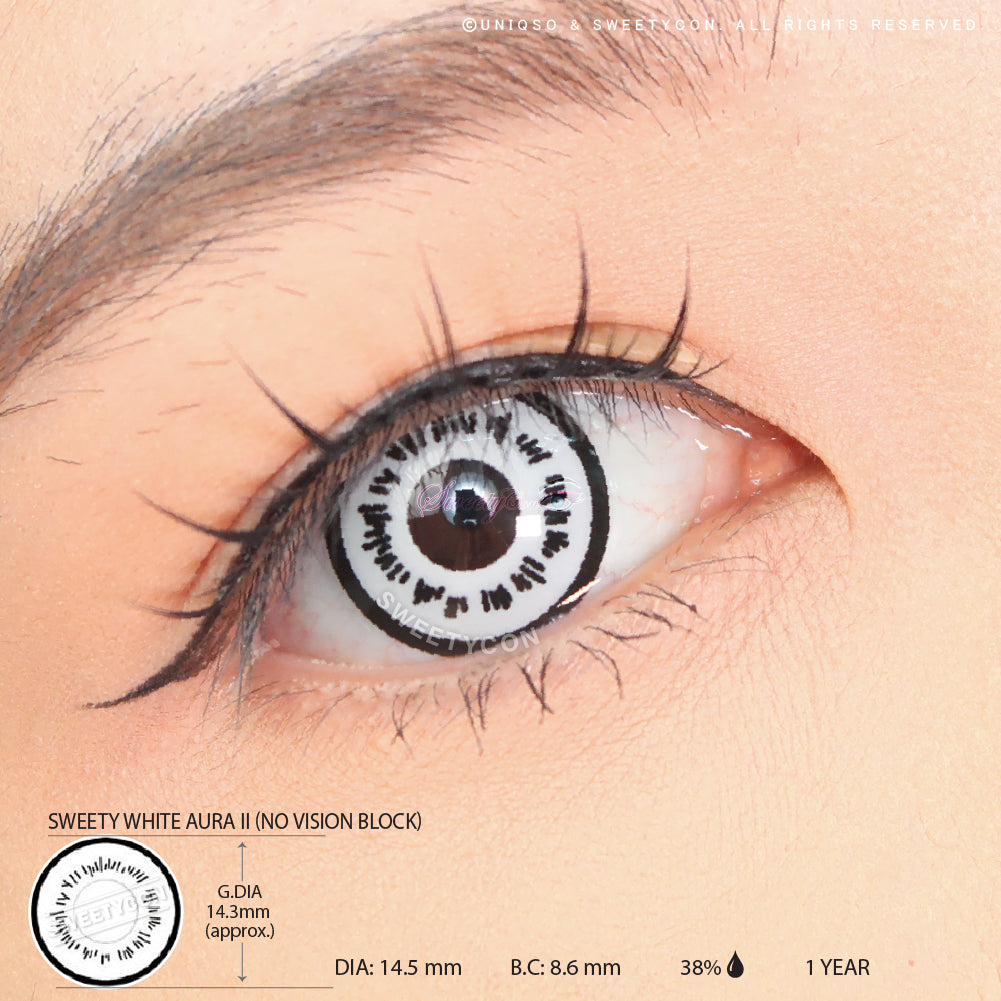 Sweety White Aura II (No Vision Block) (1 lens/pack)-Colored Contacts-UNIQSO EU