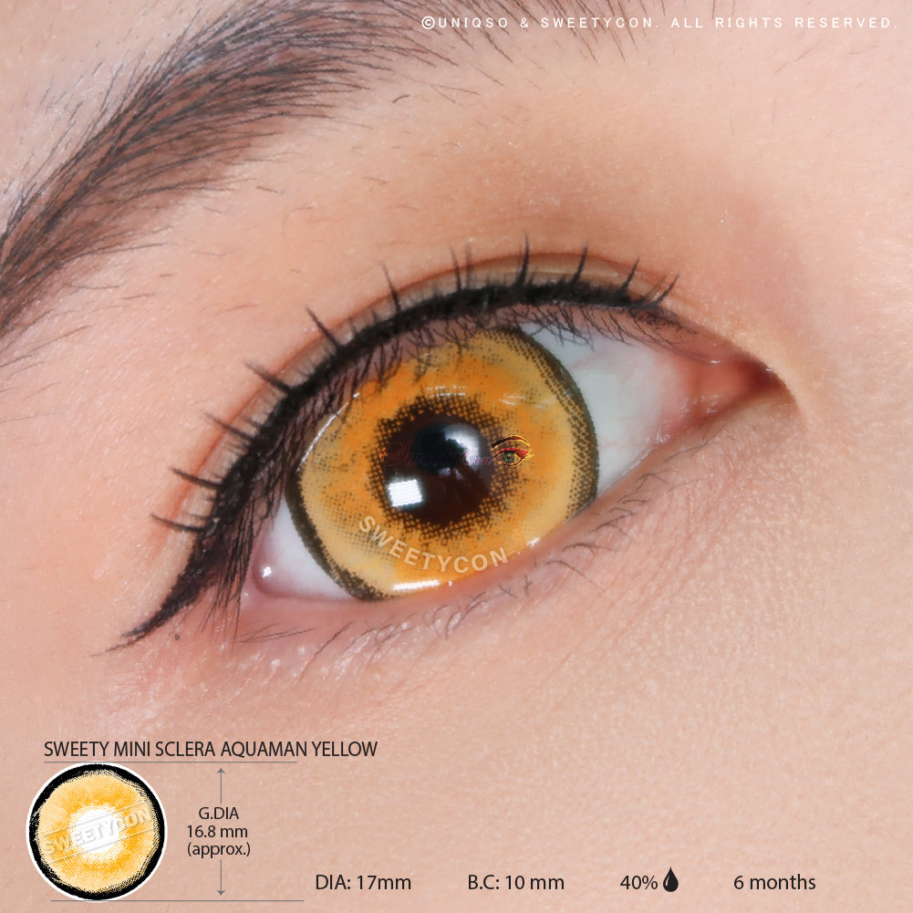 Sweety Mini Sclera Aquaman Yellow (1 lens/pack)-Mini Sclera Contacts-UNIQSO